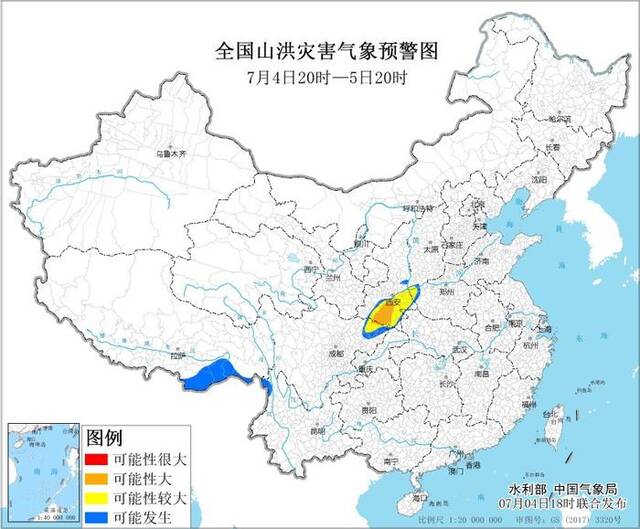四川、陕西发生山洪可能性大 两部门7月4日18时发布橙色山洪灾害预警