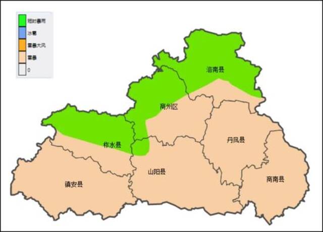 图7月20日10时-21日10时灾害性天气落区图