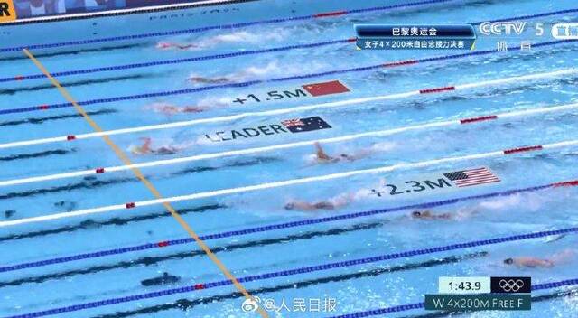 姑娘们太棒了！中国队女子4x200米自由泳夺铜