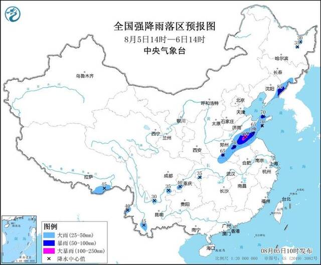 暴雨蓝色预警继续：山东江苏等地局地有大暴雨