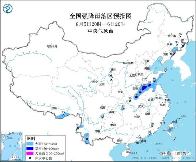 暴雨蓝色预警继续：山东河南等地局地有大暴雨