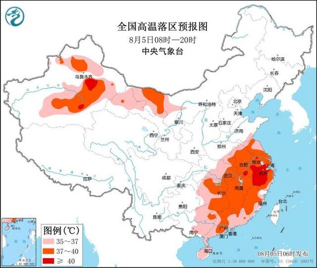 高温橙色预警继续：新疆安徽浙江等地局地可达40℃以上