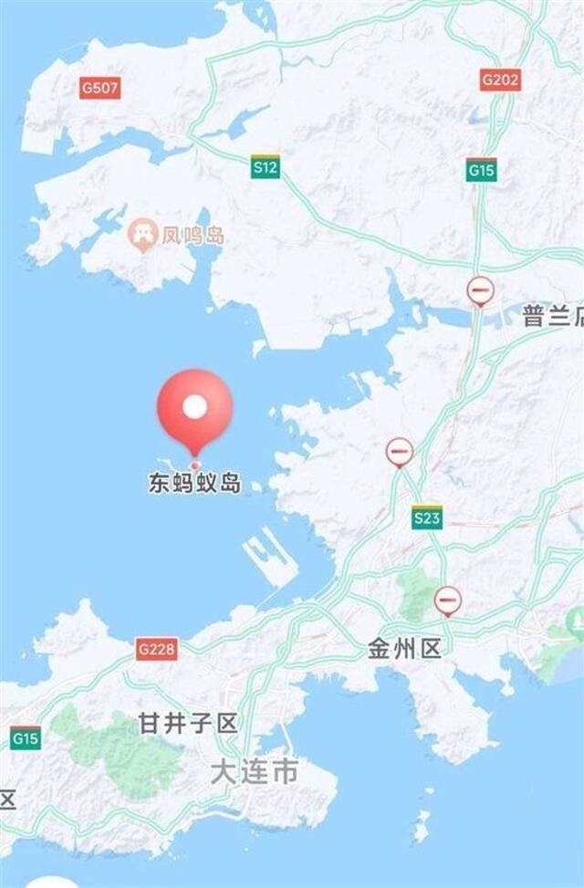 东蚂蚁岛海域（百度地图截图）