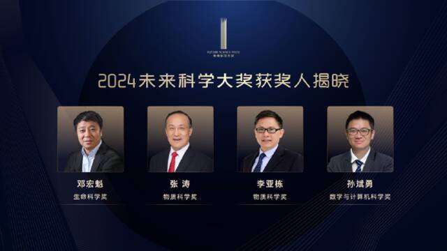 2024未来科学大奖获奖名单公布，邓宏魁、张涛、李亚栋、孙斌勇获奖