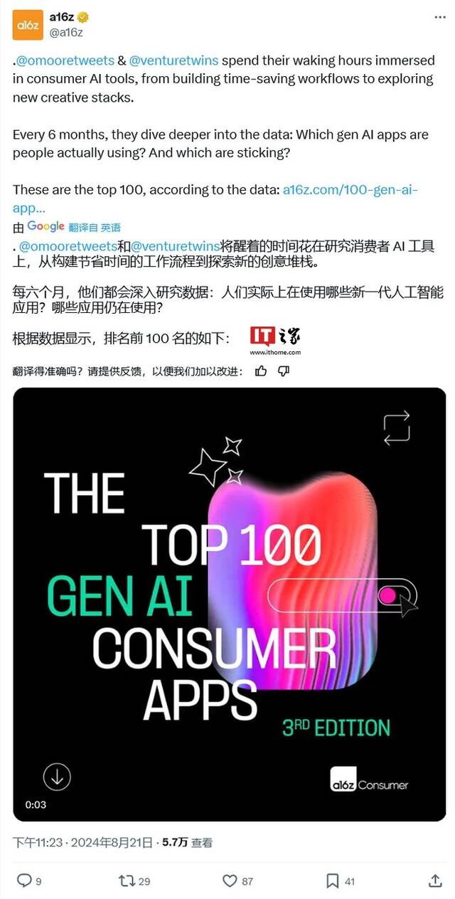 全球消费级 AI 移动应用 TOP 50 榜单：美图秀秀挤进前十，字节跳动豆包首次上榜排 26 位