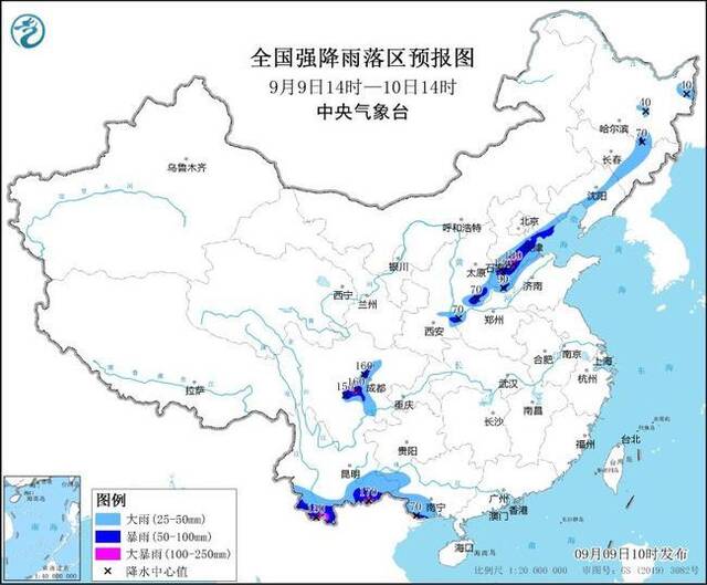 暴雨黄色预警：云南四川河北等地局地将有大暴雨