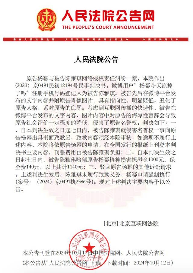 图源：人民法院公告网