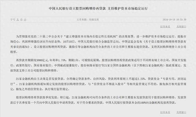 A股重磅！股票回购增持再贷款落地，互换便利操作启动