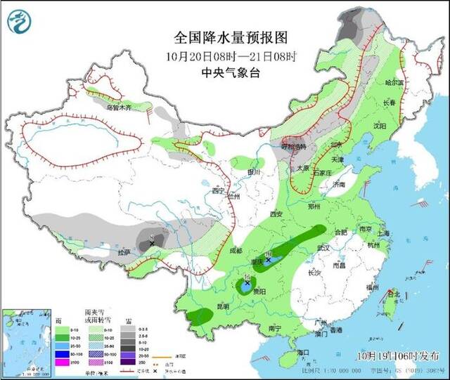 强冷空气影响持续 19日起我国将有大范围雨雪天气