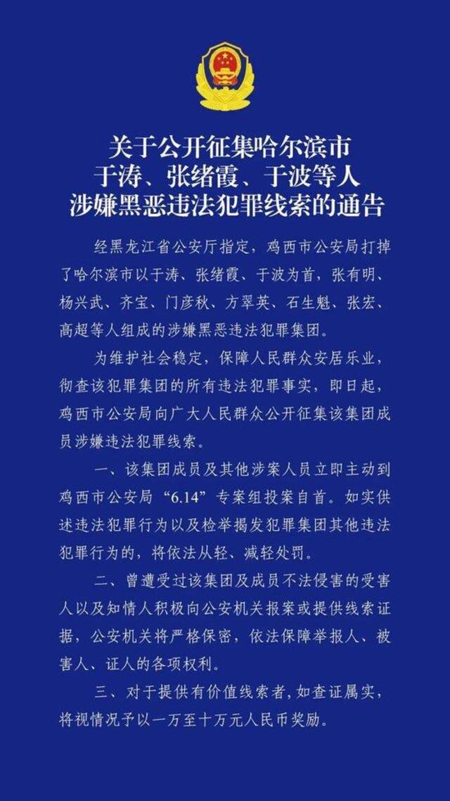 曾出镜谈扫黑除恶的公安局副局长，上了公安通告名单